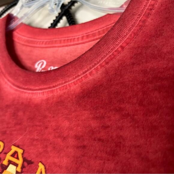 Pier 27 Men’s Distressed Riviera Maya Logo Short Sleeve Shirt Red Size L - Picture 5 of 11